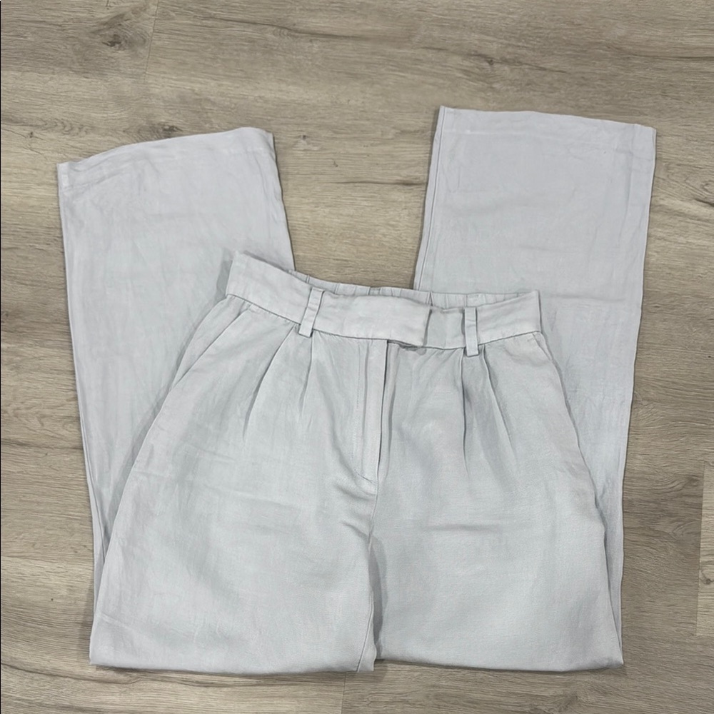 H&M Light Blue Pleated Trousers - Picture 5 of 9